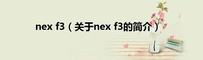 nex f3（关于nex f3的简介）