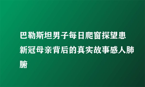 巴勒斯坦男子每日爬窗探望患新冠母亲背后的真实故事感人肺腑