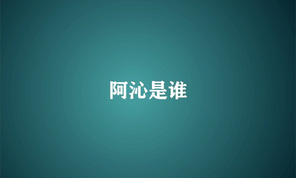 阿沁是谁