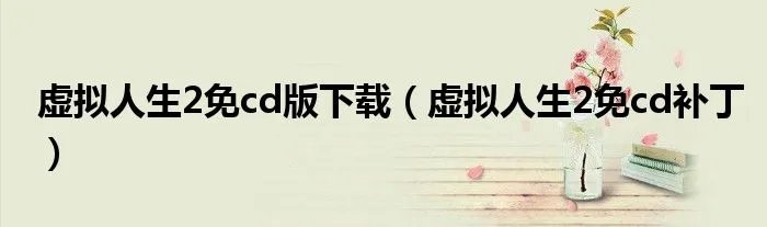 虚拟人生2免cd版下载（虚拟人生2免cd补丁）
