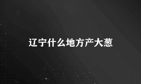 辽宁什么地方产大葱