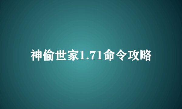 神偷世家1.71命令攻略